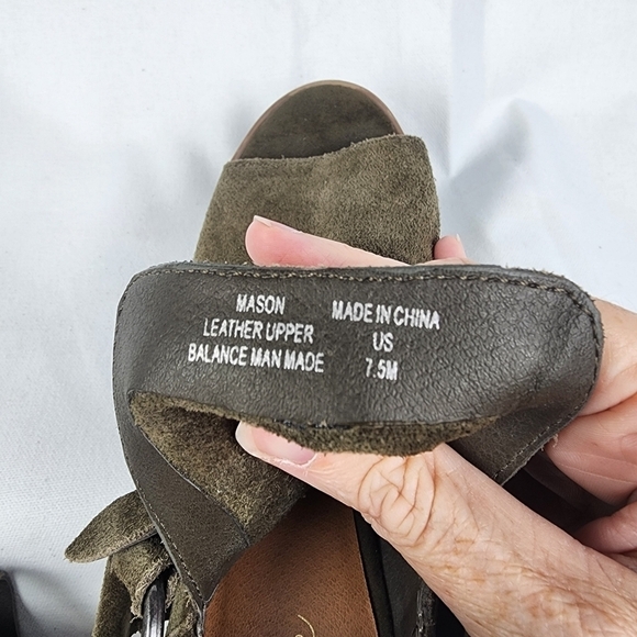 Crown Vintage Mason Moss Leather Open Toe Bootie SIZE 7.5 - Picture 7 of 9